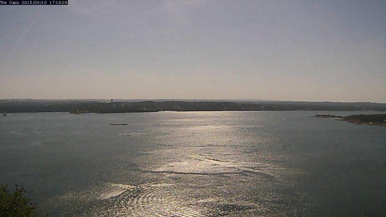Lake Travis webcam, August 10, 2015 4:25 PM CT
