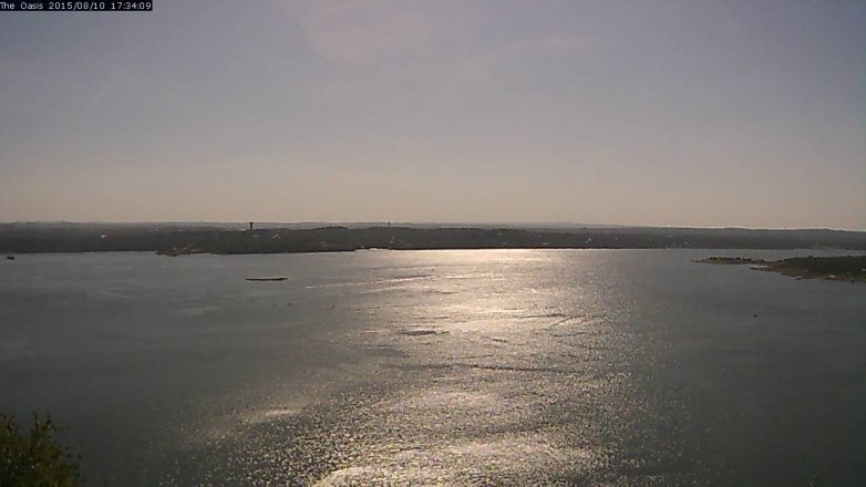 Lake Travis webcam, August 10, 2015 4:40 PM CT