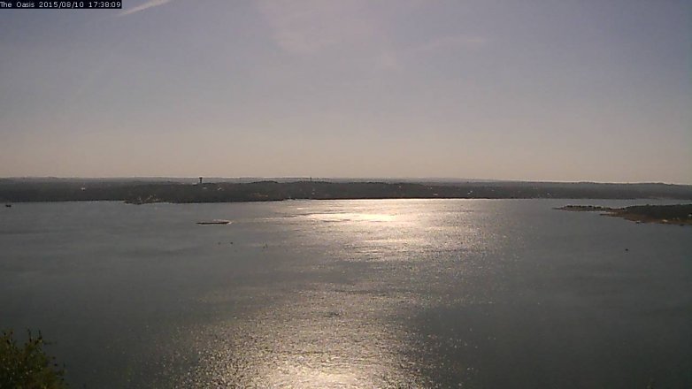 Lake Travis webcam, August 10, 2015 4:45 PM CT