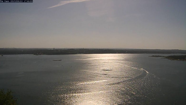 Lake Travis webcam, August 10, 2015 4:50 PM CT