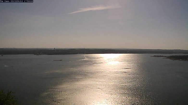 Lake Travis webcam, August 10, 2015 5:05 PM CT