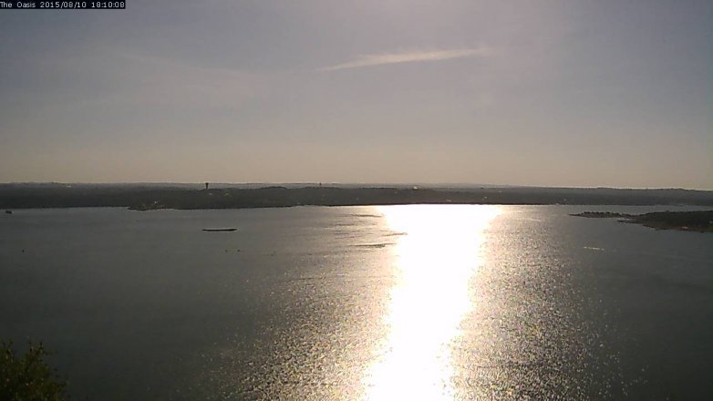 Lake Travis webcam, August 10, 2015 5:15 PM CT