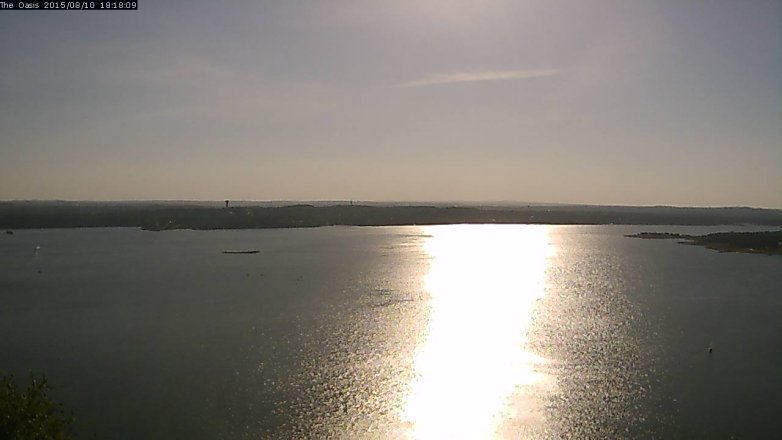 Lake Travis webcam, August 10, 2015 5:25 PM CT