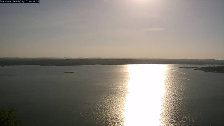 Lake Travis webcam, August 10, 2015 5:45 PM CT