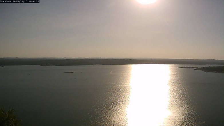 Lake Travis webcam, August 10, 2015 5:55 PM CT