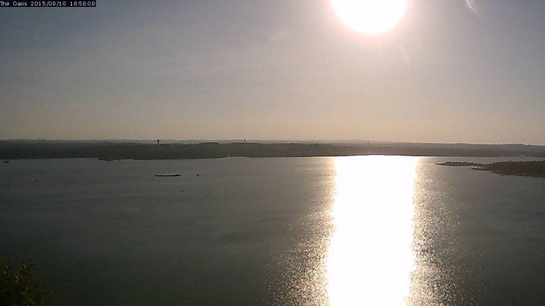 Lake Travis webcam, August 10, 2015 6:05 PM CT