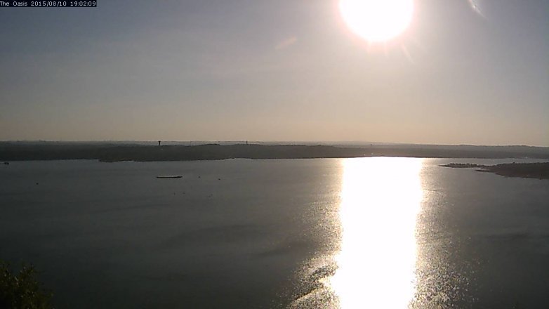 Lake Travis webcam, August 10, 2015 6:10 PM CT