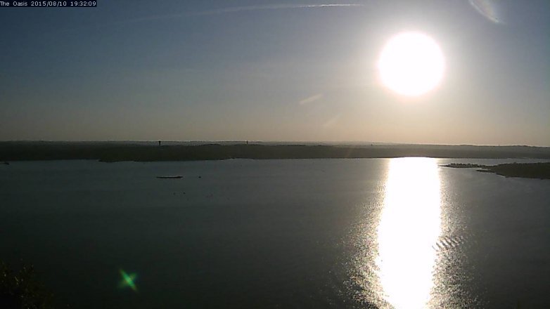 Lake Travis webcam, August 10, 2015 6:40 PM CT