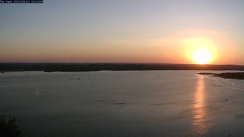 Lake Travis webcam, August 10, 2015 7:15 PM CT