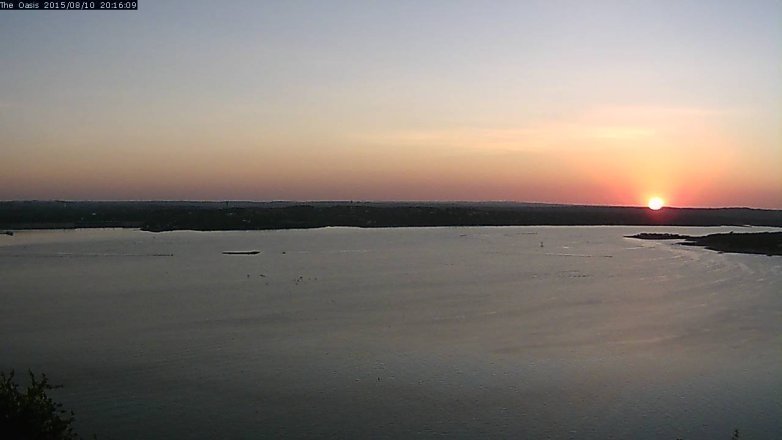 Lake Travis webcam, August 10, 2015 7:20 PM CT