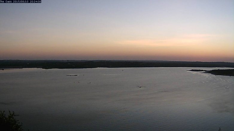 Lake Travis webcam, August 10, 2015 7:30 PM CT