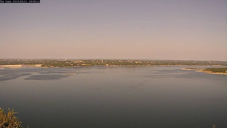 Lake Travis webcam, August 11, 2015 9:05 AM CT
