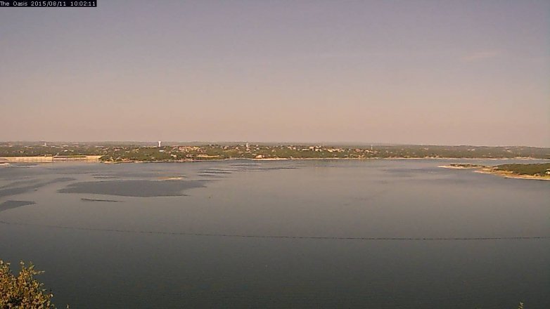 Lake Travis webcam, August 11, 2015 9:10 AM CT