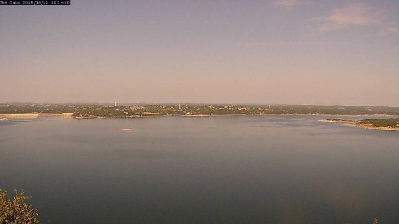Lake Travis webcam, August 11, 2015 9:20 AM CT