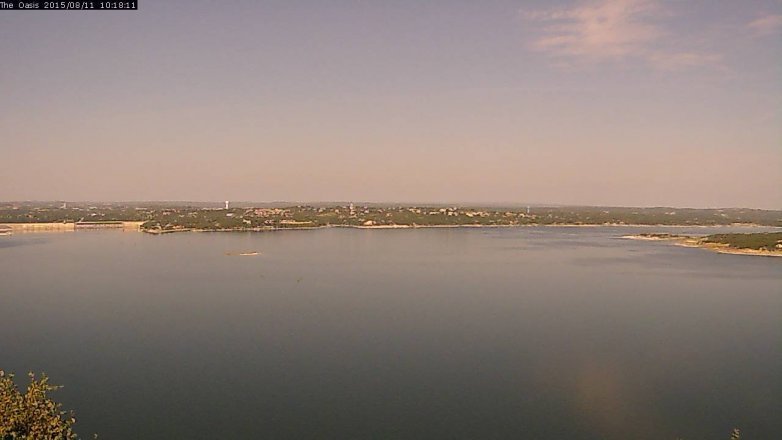 Lake Travis webcam, August 11, 2015 9:25 AM CT