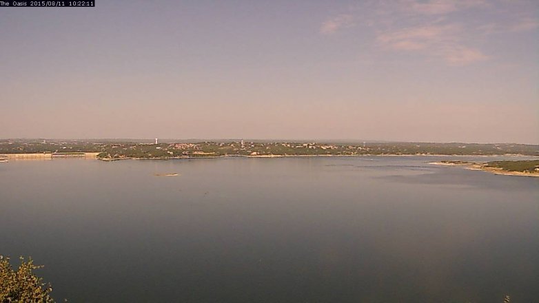 Lake Travis webcam, August 11, 2015 9:30 AM CT