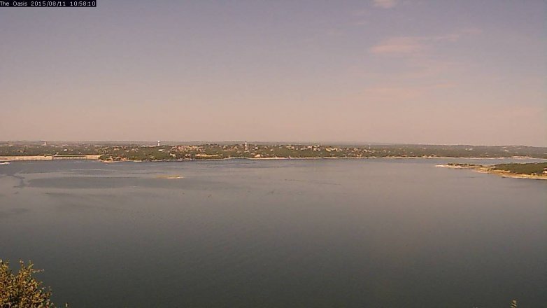 Lake Travis webcam, August 11, 2015 10:05 AM CT