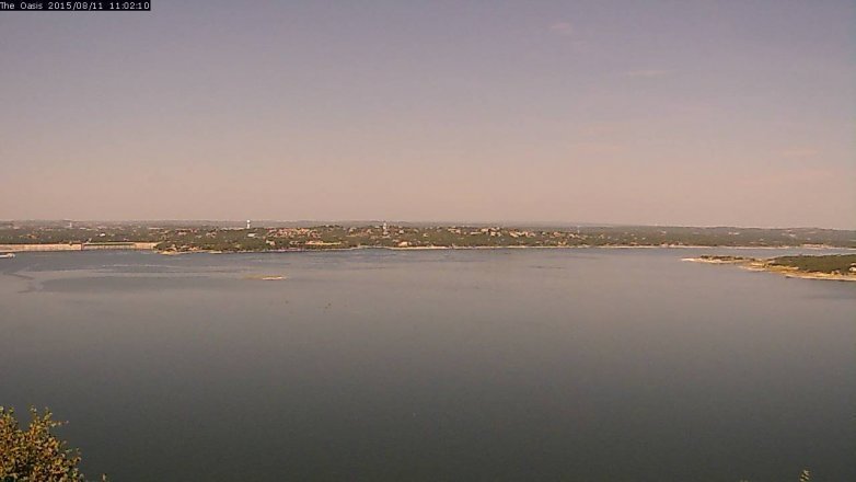 Lake Travis webcam, August 11, 2015 10:10 AM CT