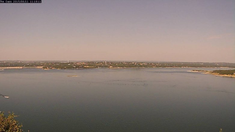 Lake Travis webcam, August 11, 2015 10:25 AM CT
