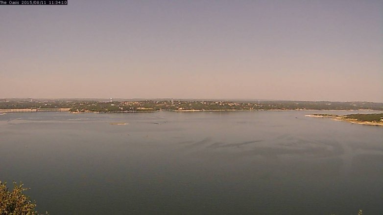 Lake Travis webcam, August 11, 2015 10:40 AM CT