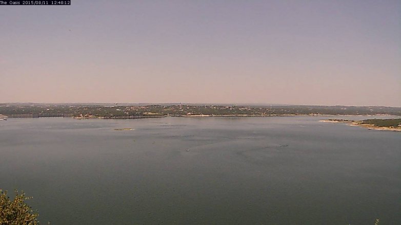 Lake Travis webcam, August 11, 2015 11:55 AM CT