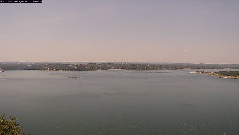 Lake Travis webcam, August 11, 2015 12:55 PM CT