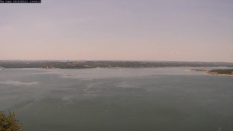 Lake Travis webcam, August 11, 2015 1:10 PM CT