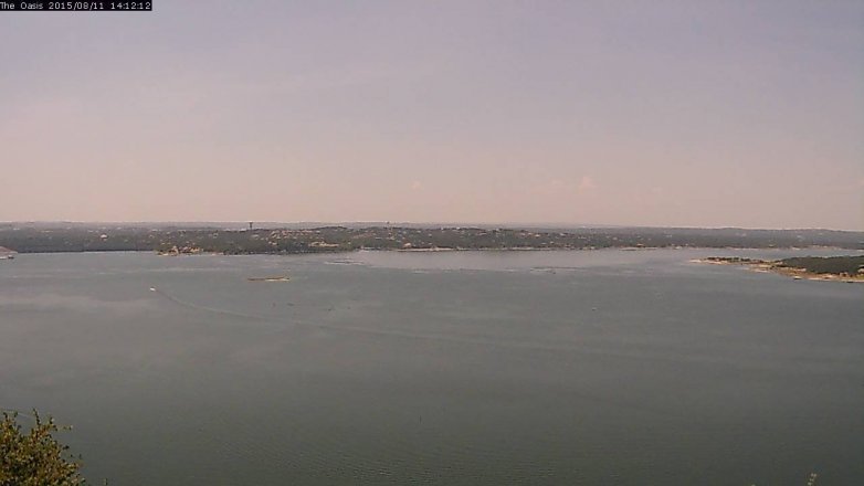 Lake Travis webcam, August 11, 2015 1:20 PM CT