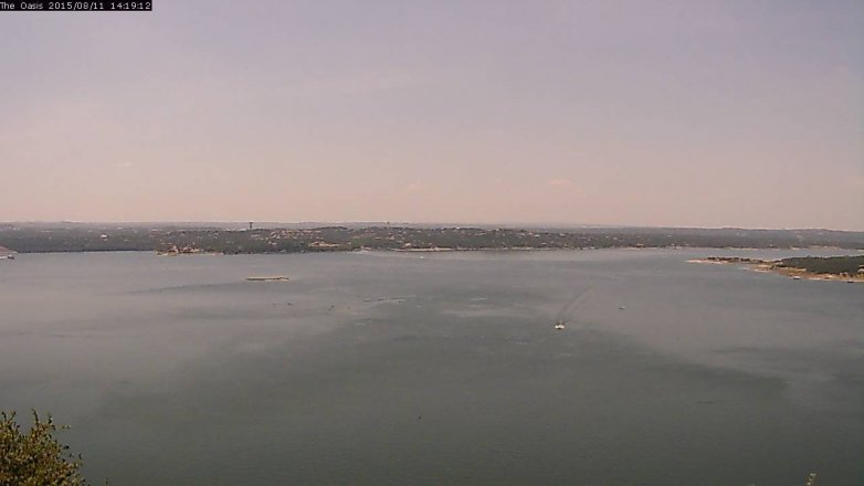 Lake Travis webcam, August 11, 2015 1:25 PM CT