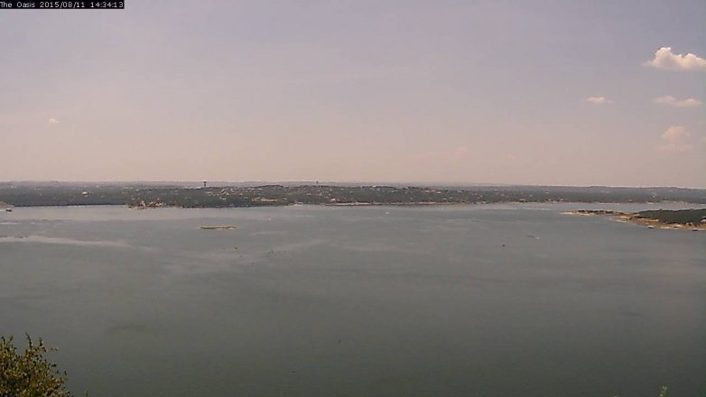 Lake Travis webcam, August 11, 2015 1:40 PM CT