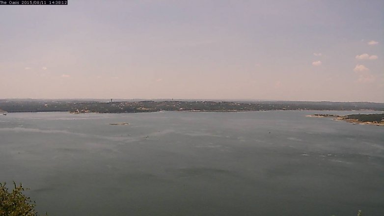 Lake Travis webcam, August 11, 2015 1:45 PM CT