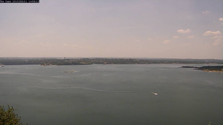 Lake Travis webcam, August 11, 2015 2:05 PM CT