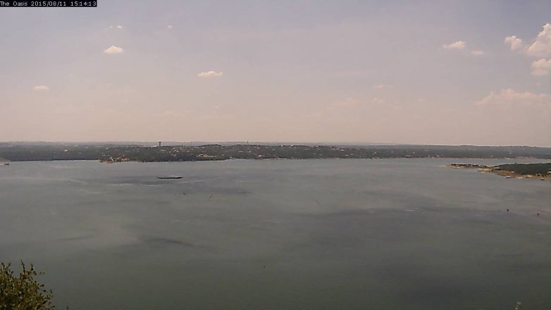 Lake Travis webcam, August 11, 2015 2:20 PM CT