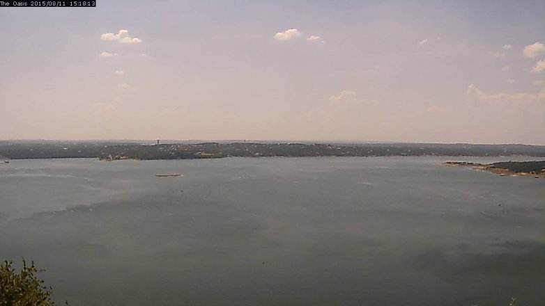 Lake Travis webcam, August 11, 2015 2:25 PM CT