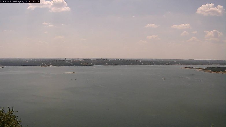 Lake Travis webcam, August 11, 2015 2:40 PM CT