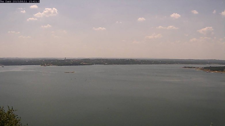 Lake Travis webcam, August 11, 2015 2:45 PM CT