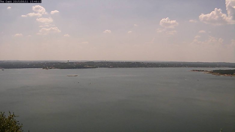 Lake Travis webcam, August 11, 2015 2:55 PM CT