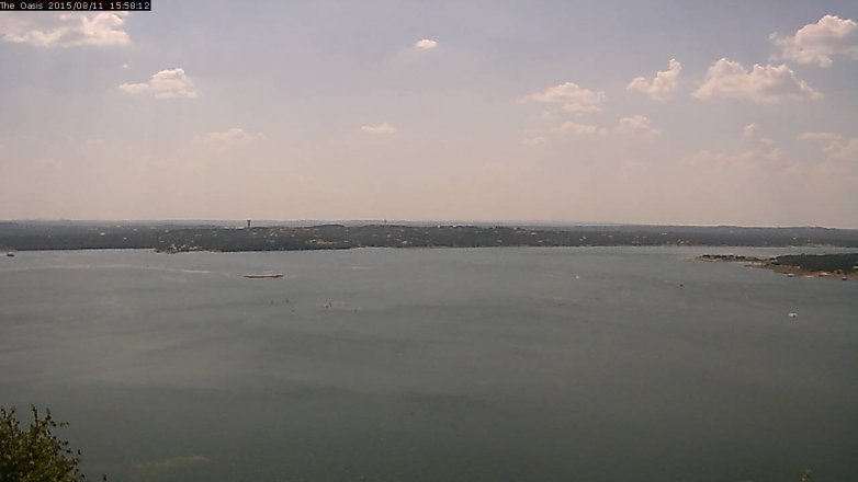 Lake Travis webcam, August 11, 2015 3:05 PM CT