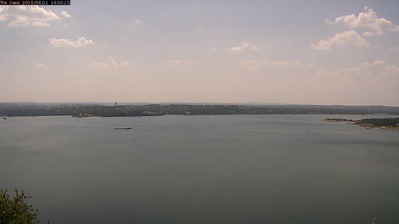 Lake Travis webcam, August 11, 2015 3:10 PM CT