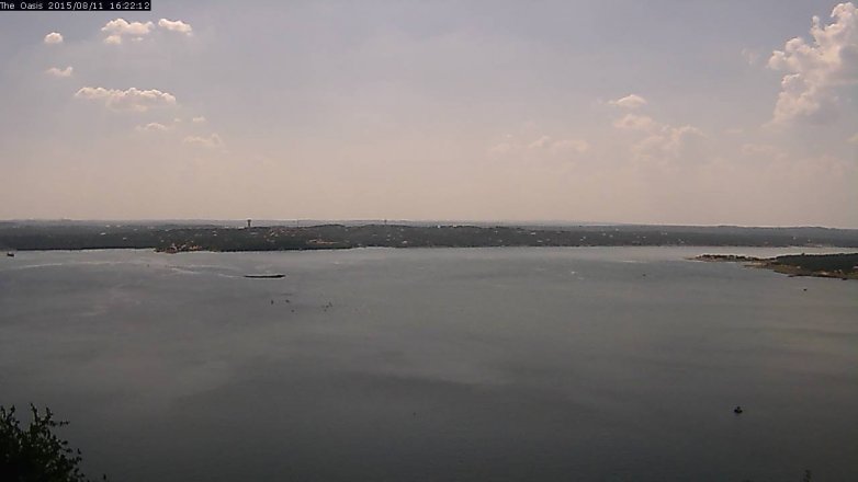 Lake Travis webcam, August 11, 2015 3:30 PM CT