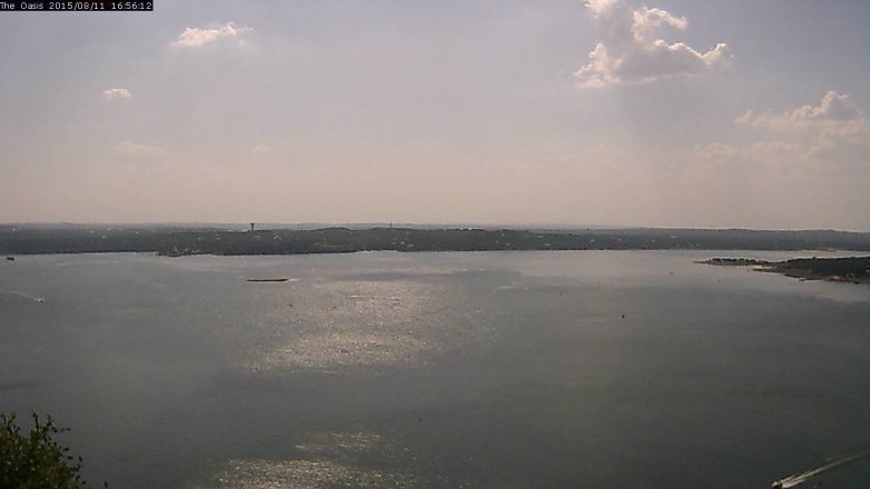 Lake Travis webcam, August 11, 2015 4:05 PM CT