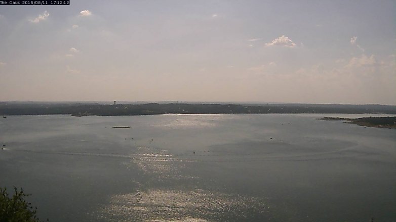 Lake Travis webcam, August 11, 2015 4:20 PM CT