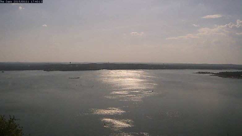 Lake Travis webcam, August 11, 2015 4:50 PM CT