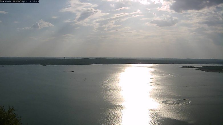 Lake Travis webcam, August 11, 2015 5:40 PM CT