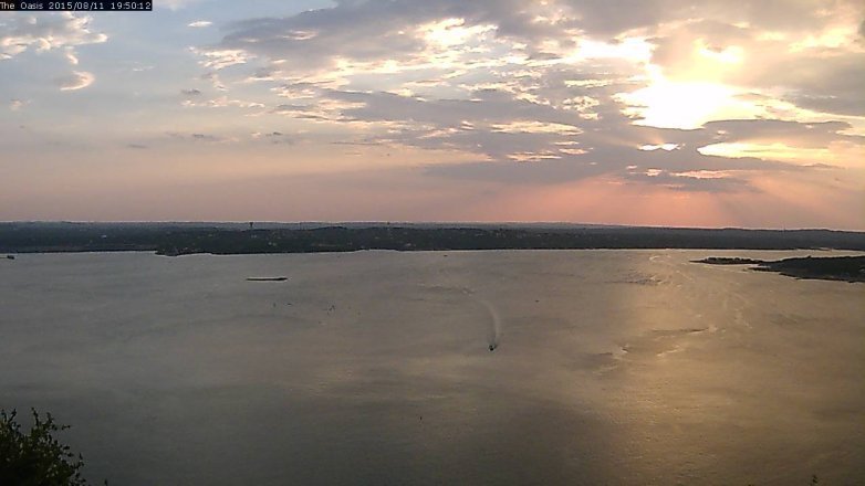 Lake Travis webcam, August 11, 2015 6:55 PM CT