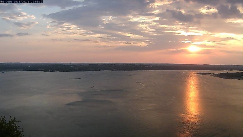 Lake Travis webcam, August 11, 2015 7:05 PM CT