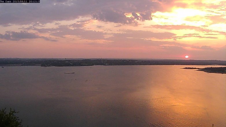 Lake Travis webcam, August 11, 2015 7:20 PM CT