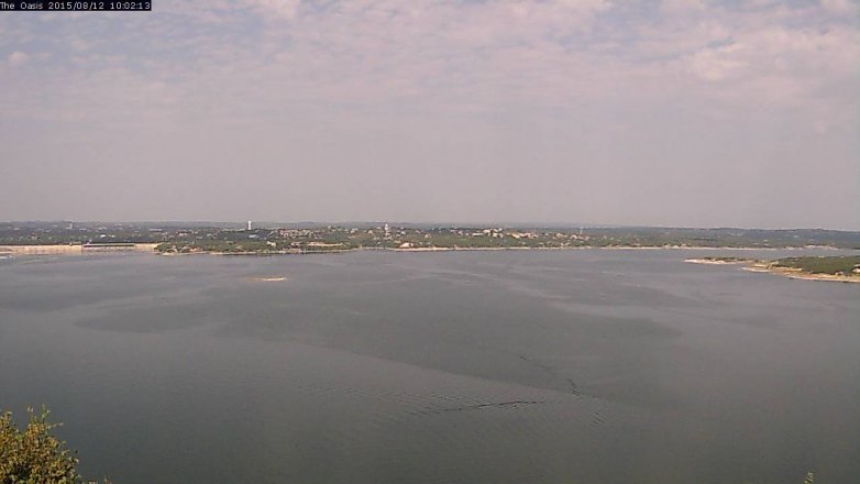 Lake Travis webcam, August 12, 2015 9:10 AM CT