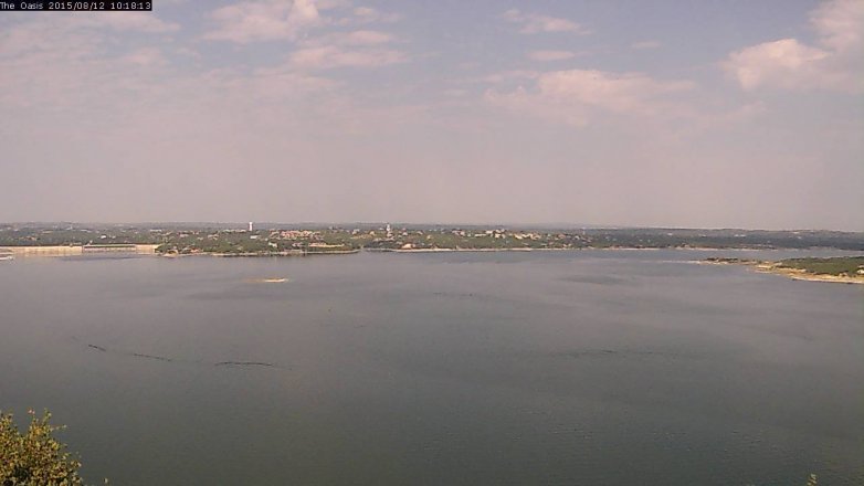 Lake Travis webcam, August 12, 2015 9:25 AM CT