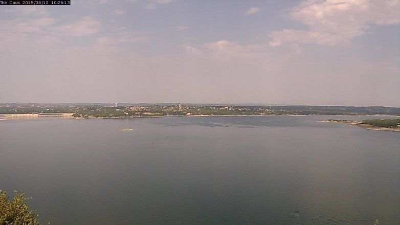 Lake Travis webcam, August 12, 2015 9:35 AM CT